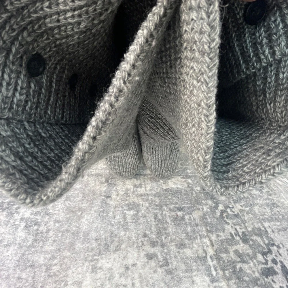 UGG Womens 5.5 Cardy Boots Grey Knit Wool Button Detail Fabric